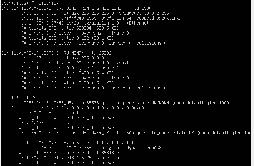 comparison of ifconfig and ip addr